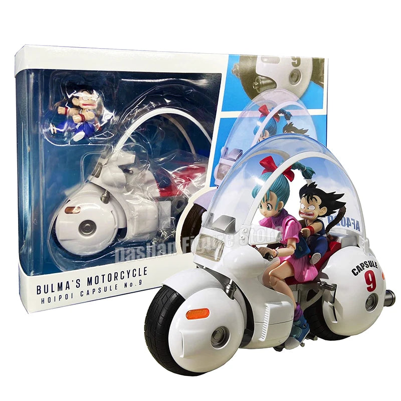 18см SHF Dragon Ball Фигурки Bulma's Motorcycle Hoipoi Capsule No. 9 Екшън фигурка PVC колекция Bulma Goku Фигурка Модел играчки