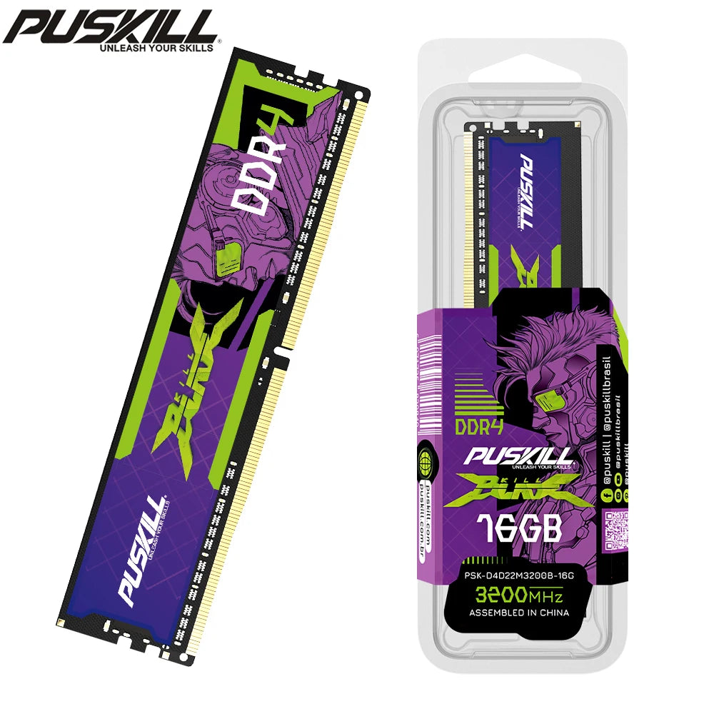 PUSKILL Desktop DDR4 Memoria RAM 32GB 16GB 8GB 3200MHz 2666MHz 1.2V UDIMM Memory