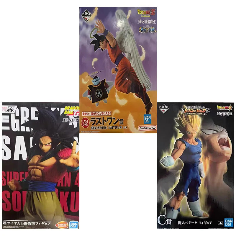 BANDAI Original BANPRESTO Super Saiyan 4 Goku Prize B&Angel Wukong&Majin Vegeta Anime Action Figures Toys for Boys Christma Gift