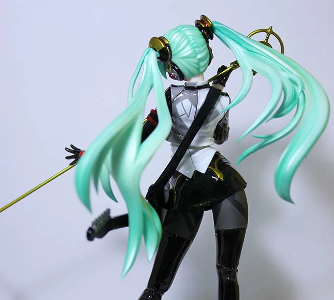 1/8 Anime MIKU guitar Figures Kit kawaii Resin GK DIY White Assembly GK Model Statue Toys doll Collection Gifts