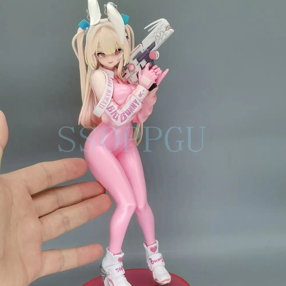 Pink Super Bunny Girl Figure Hobby Sakura DDUCK KONG 25cm Anime PVC Action Figure Toy Super Bunny Statue Collection Model Doll