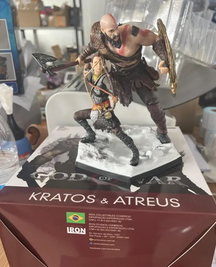 IRON Game God of War 4 Kratos & Son Atreus 20cm PVC Action Figure Collectible Model Toys for Gift
