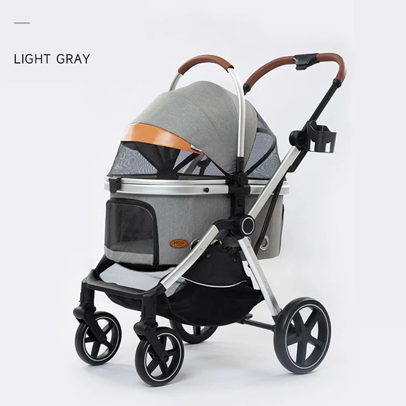2025 New Strollers Dog Cat Lightweight Foldable Carrier Pet Portable Carrier Detachable Cat Dog Cage Pet Travel Trolley
