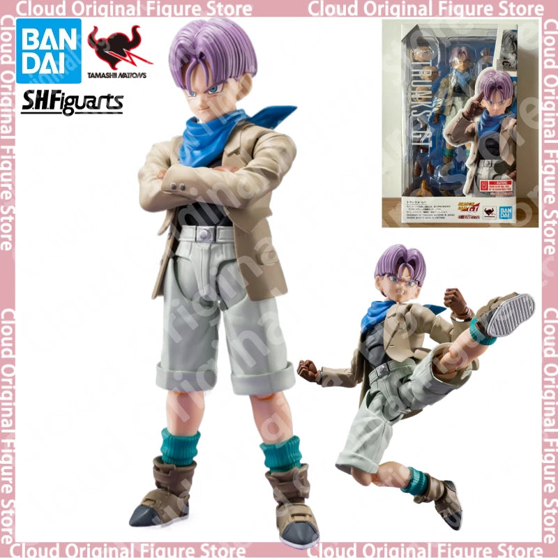 In Stock 100% Original Bandai SHF Dragon Ball GT Trunks Junior Saiyan Aciton Figure Gifts Collectible Model Toys Decoration