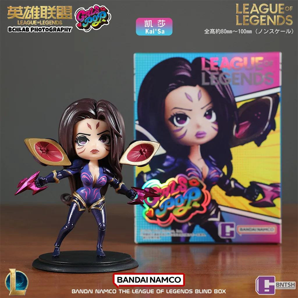 Bandai Gals Pop League Of Legends Lol Blind Box Q Edition Handmade Model Car Ornament Doll Trendy Play Handmade Gift