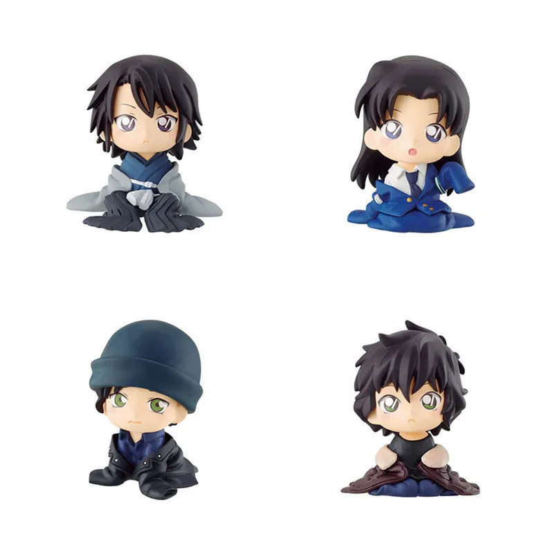 Anime Detective Conan q-version Mini Sitting posture Action Figure PVC Model Toys Doll Car ornament decoration Collectible Gifts