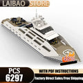Military Ship Model Moc Building Bricks Luxury Super Yacht Technology Modular Blocks Gifts Christmas Toys DIY Sets Assembly