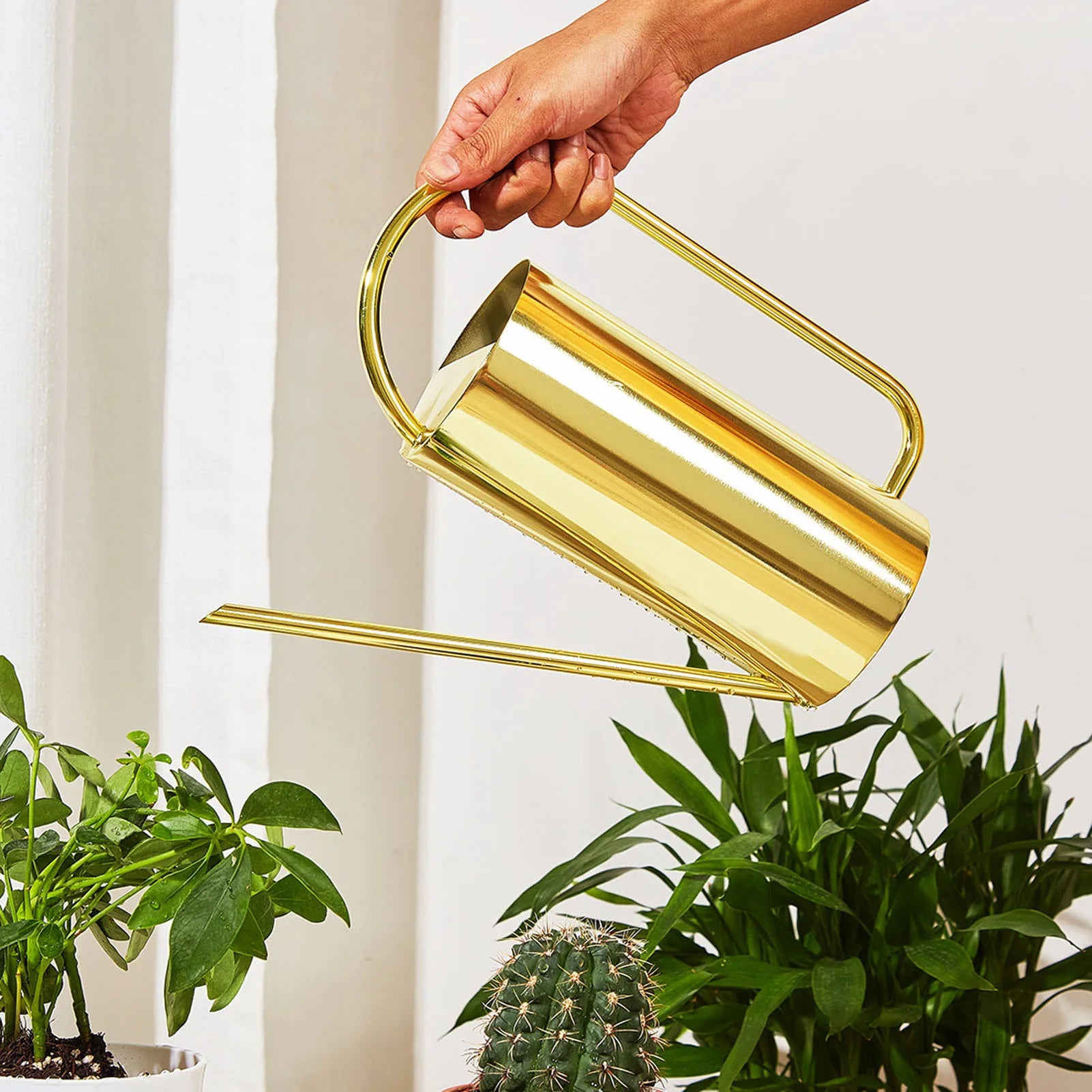 Plants Watering Can Long Spout 1500ml Watering Kettle Stainless Steel Pot Gardening Supplies For Horticultural Enthusiast