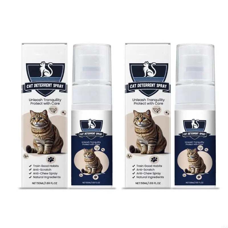 11UA 2Bottle Cats Training Deterrents Sprayer 50ml Gentle Formula for Protecting Furniture and Environment Safe for Pet