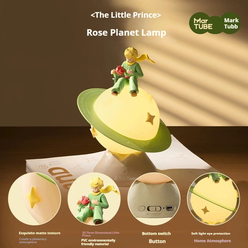 Cartoon Little Prince Rose Planet Lamp Bedside Atmosphere Lamp Creative Ornaments Decorative Trend Toys Children'S Birthday Gift