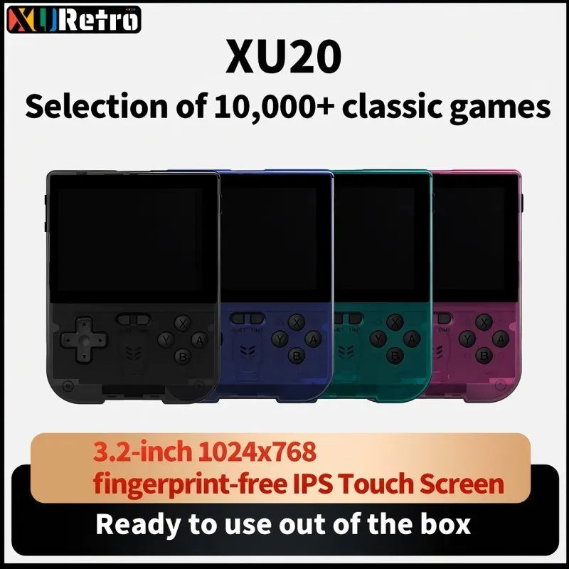 XU20 Handheld Game Console 3.2 Inch IPS Touch Screen Android Portable Retro Video Games Player