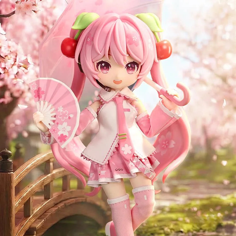 Q Version Blokees Hatsune Miku Sakura Miku Action Figure Joint Mobility Anime Assembly Figurine Toys Doll Collection Modle Gifts