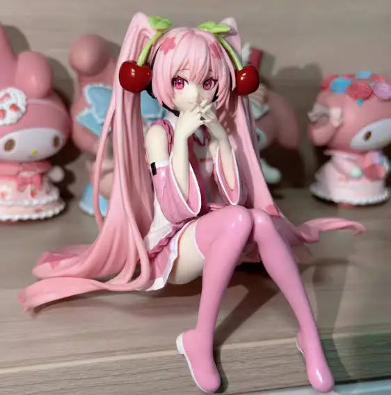 Sakura Anime Figure Sitting Desktop Decoration Collectible Gift Computer Case Model Decoration Toy & Hobbies Action Figure