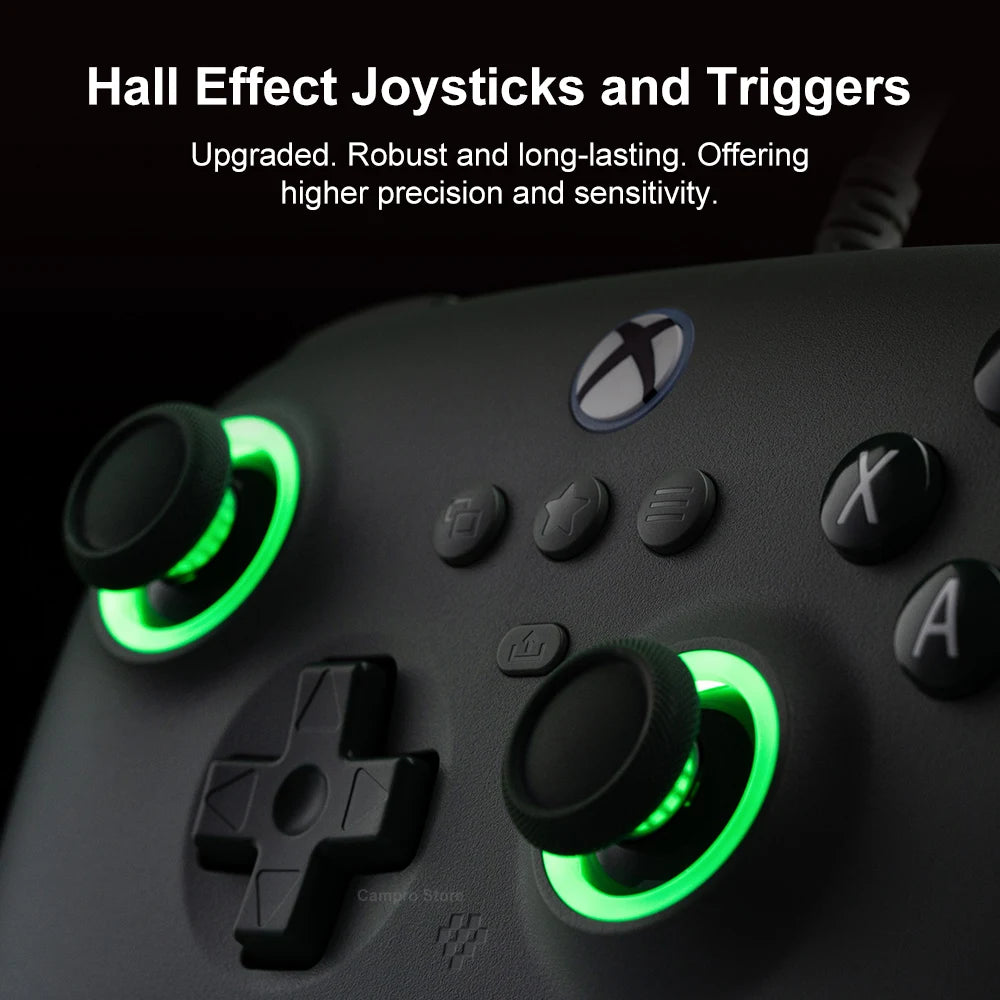 8BitDo Ultimate C Wired Controller for Xbox Series X S, Xbox One, PC Windows 10 11 with Hall Effect and RGB Lighting Fire Ring