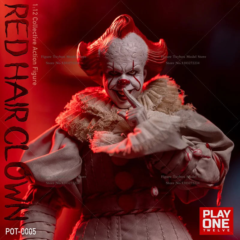 Play One Twelve POT-0005 1/12 Clown mit roten Haaren, bewegliche Figur, klassische Filmrolle, humorvoller Schauspieler, Mini-Soldatenmodell, 15,2 cm, komplettes Set