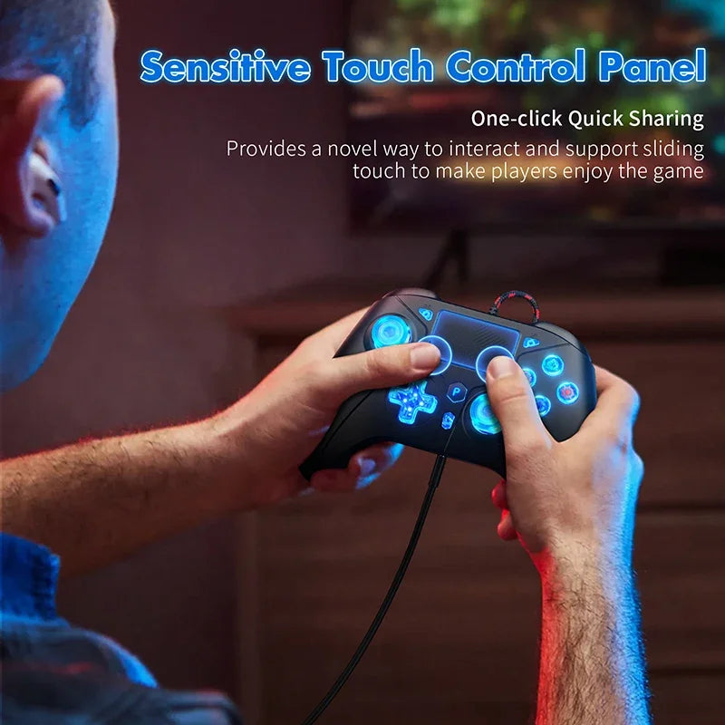 Wired Controller for PS5/PS4/Pro PC Console Remote Control Handle Gamepad Turbo Dual Vibration 2m Cable No Delay Instant Connect