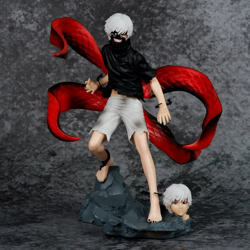 Tokyo Ghoul Kaneki Ken 21cm Figure Mask Model Doll Anime Two Heads Statue Ornament Cool Fight Gifts Toys