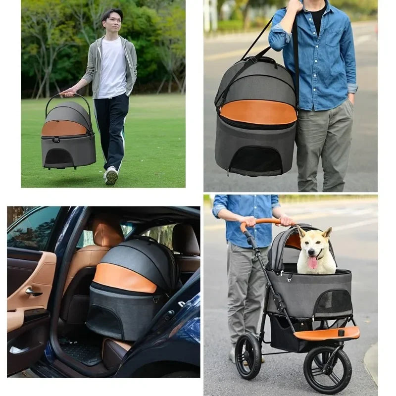 Pet Stroller Pet Stroller Large Dog Stroller Cat Stroller Dog Walking Stroller Pushchair Detachable Travel Carrier Tricycle