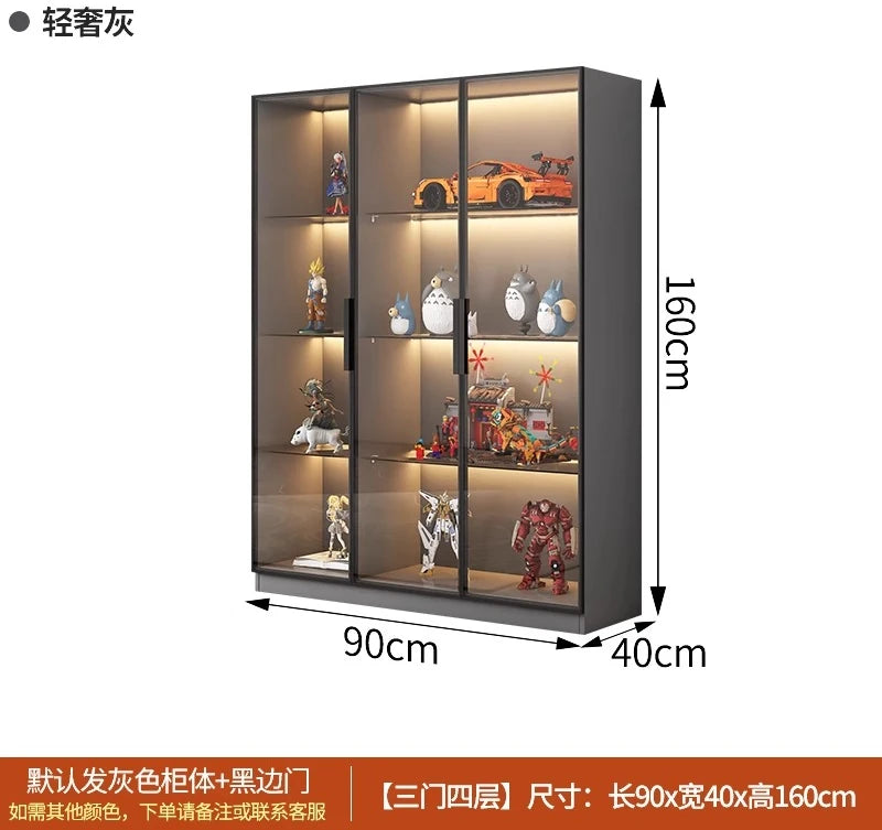 Custom Glass Door Figure Display Cabinet Display Home Living Room Blind Box Toy Lego Model Ornament
