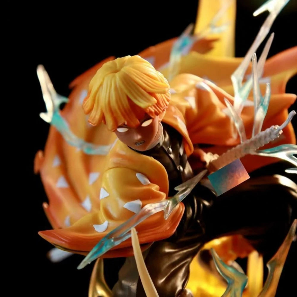 35CM Demon Slayer Agatsuma Zenitsu Action Figure Statue Model Toys Collection Desktop Decor Adult Fans Christmas Birthday Gifts