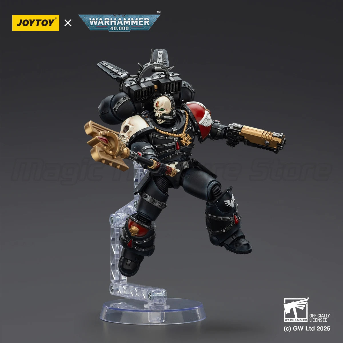 【MT】JOYTOY Warhammer 40K Blood Angels Lemartes with Jump Pack Blood Crozius and Absolver Bolt Pistol 1/18 Action