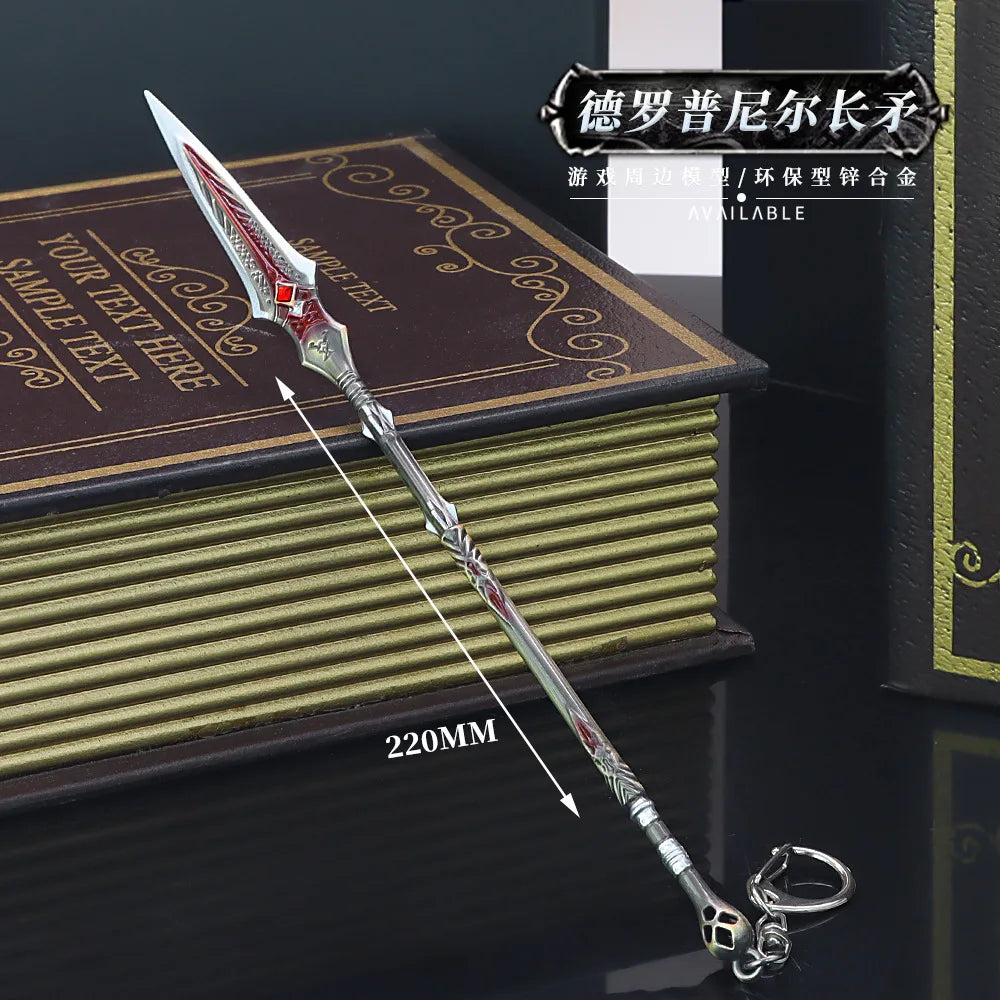 Mini Kratos Sword Key Chain Pendant For Men God of War 9cm Blades of Chaos Tiny Weapon Key Ring with Stand Accessories Keychain