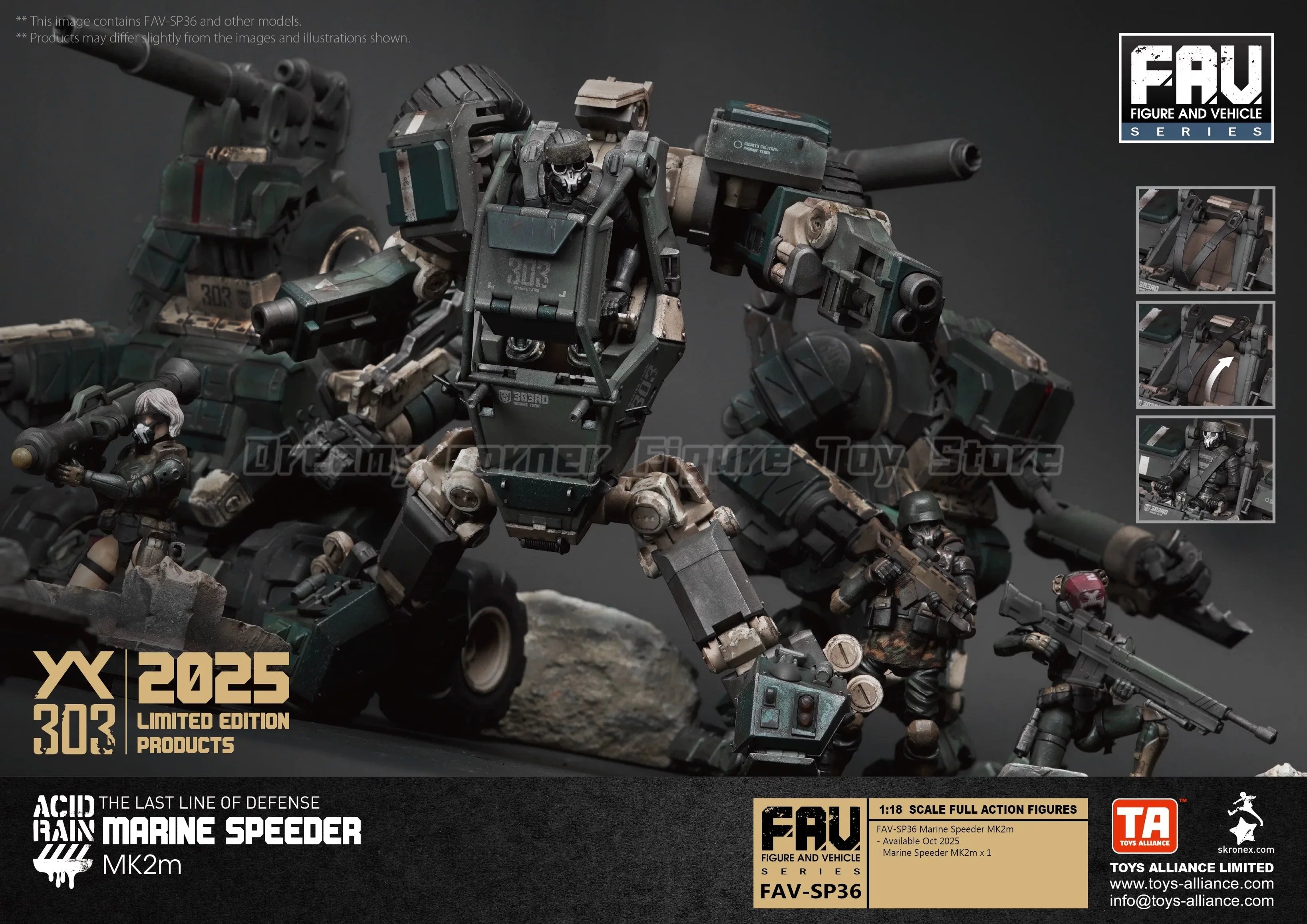【In Stock】Original Original Acid Rain War WF2025 FAV-SP36 Marine Speeder MK2m 1/18 Action Figure Toy Model Collection