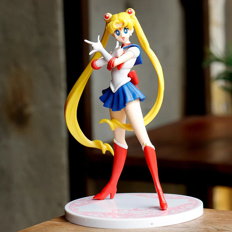 17 см Карикатура сладко момиче Sailor Moon Аниме фигурка PVC екшън аниме фигурка модел Kawaii кукла настолни орнаменти