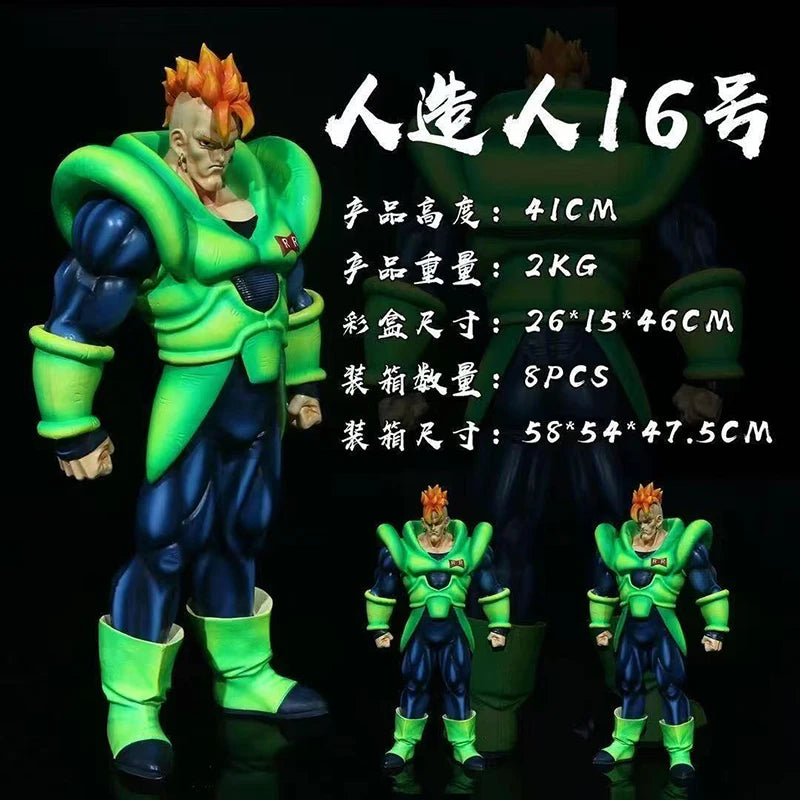 Dragon Ball Android#16 Secondary Table Ornament With Cabinet Gk Garage Kit Model Animation Figure Collectible For Home Decor