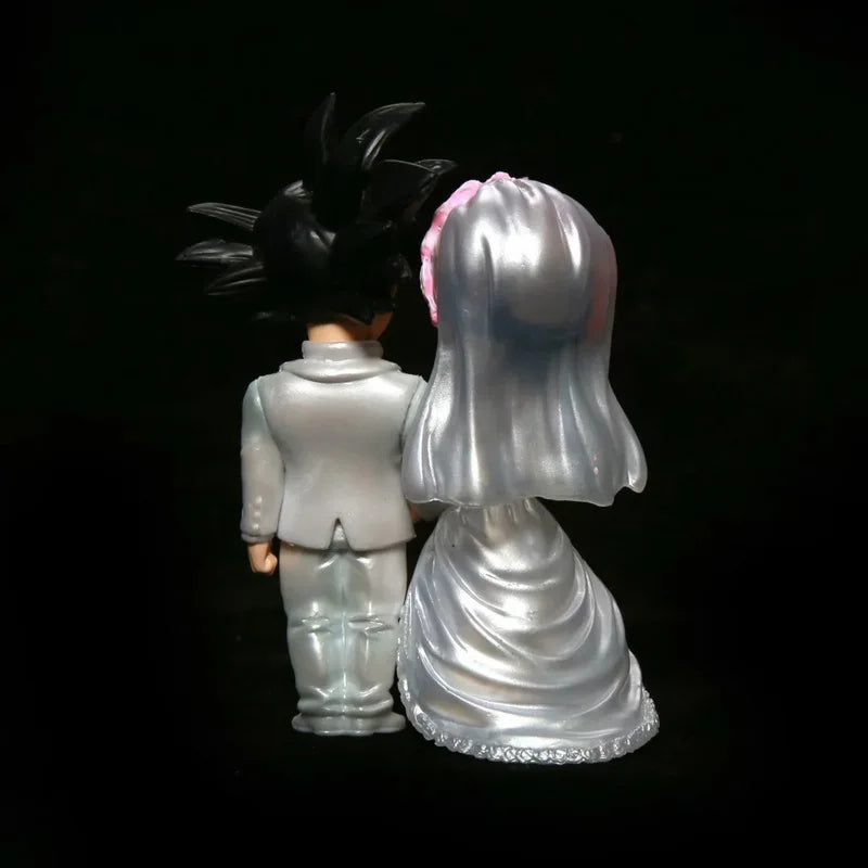 New Dragon Ball Anime Figure Son Goku Figures Lg Wedding Goku Chichi Mariage Figurine 9cm Scene Statue Q-Version Pvc Model Doll