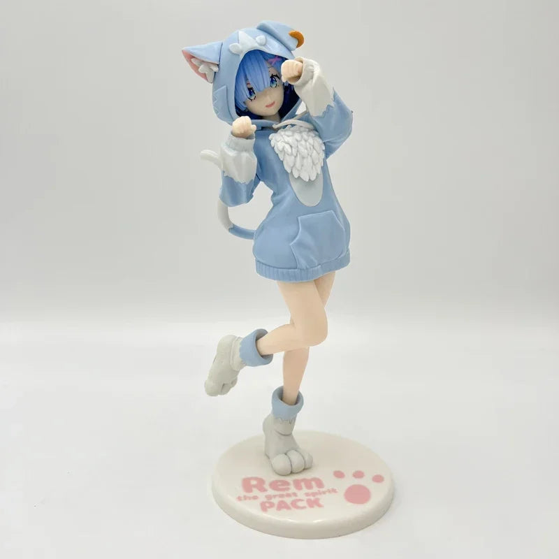 22cm Re:ZERO Starting Life in Another World Ram/Rem Anime Girl Figure Fluffy Pack Ram/Rem Action Figure Adult Model Toys Gifts
