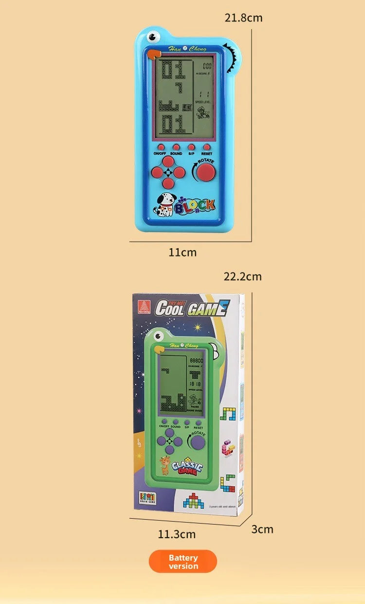 large-screen game console for tetris, retro and nostalgic toy, portable game machine for intelligence training