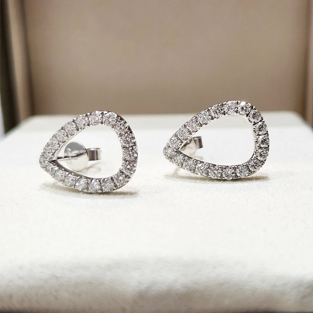 Custom Real Platinum PT950 Stud Earrings Women Anniversary Wedding Earrings Water Drop Moissanite Diamond Drop Earrings Trendy