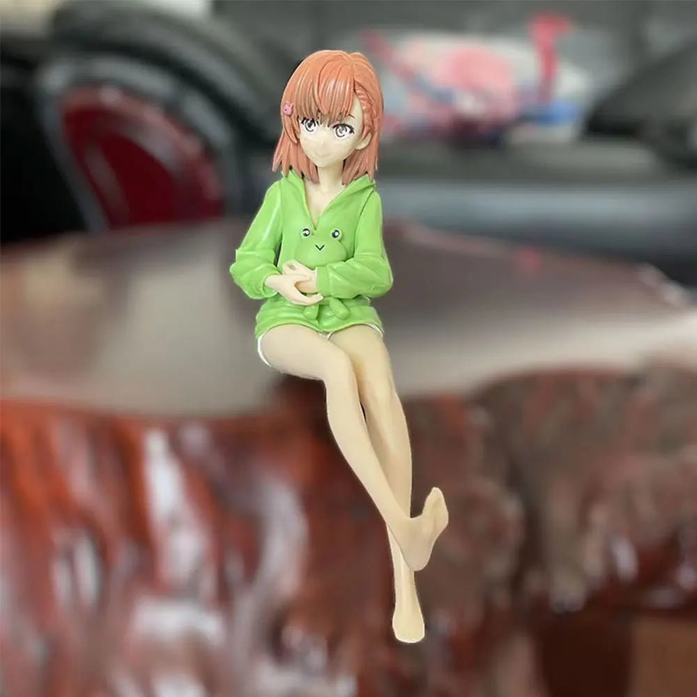11CM Anime To Aru Kagaku no Railgun T - Misaka Mikoto Figure Seated Instant Noodle Press Anime Model Figures