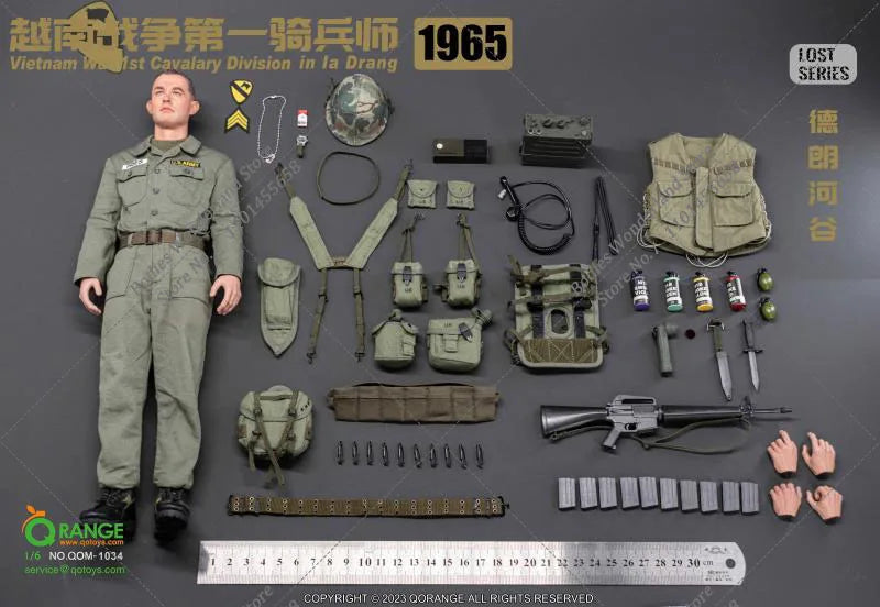 QORANGE QOTOYS QOM-1034 1/6 Scale Collectible US 1st Cavalry Division 1965 Vietnam 12" Male Soldier Full Set Action Figure Model
