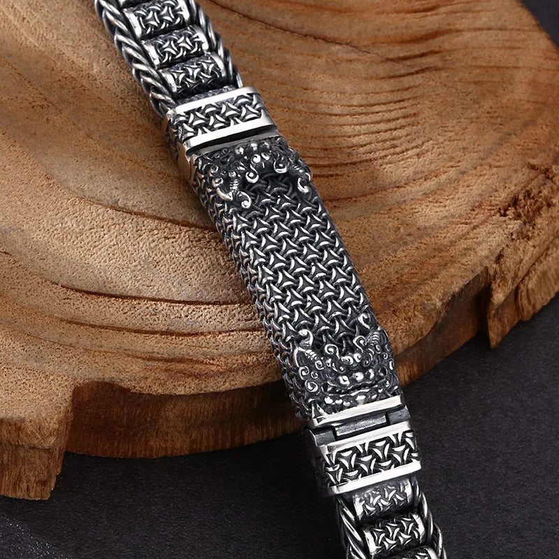 Bracelet Bangle Pure Argent Money 925 Sterling Silver Vintage Luxury Brand Fine Jewelry Man Woman 2024 New Official-Website B13