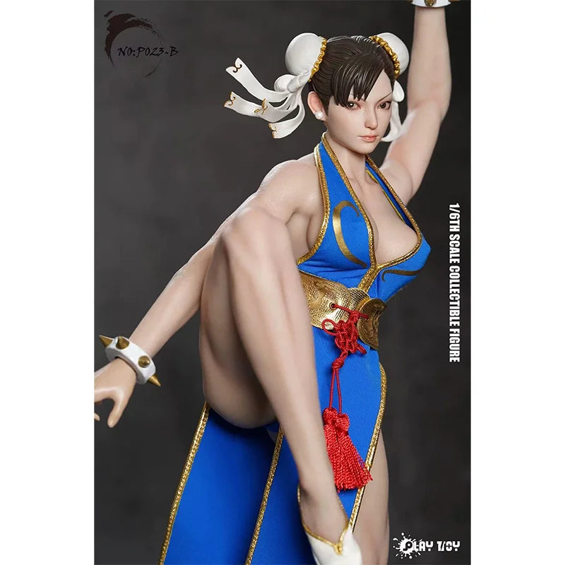 Spot SaleP023A P023B Fighting Goddess Chun Li 2.0 Black Cheongsam Blue Cheongsam Collectible Model Decorationin Stock