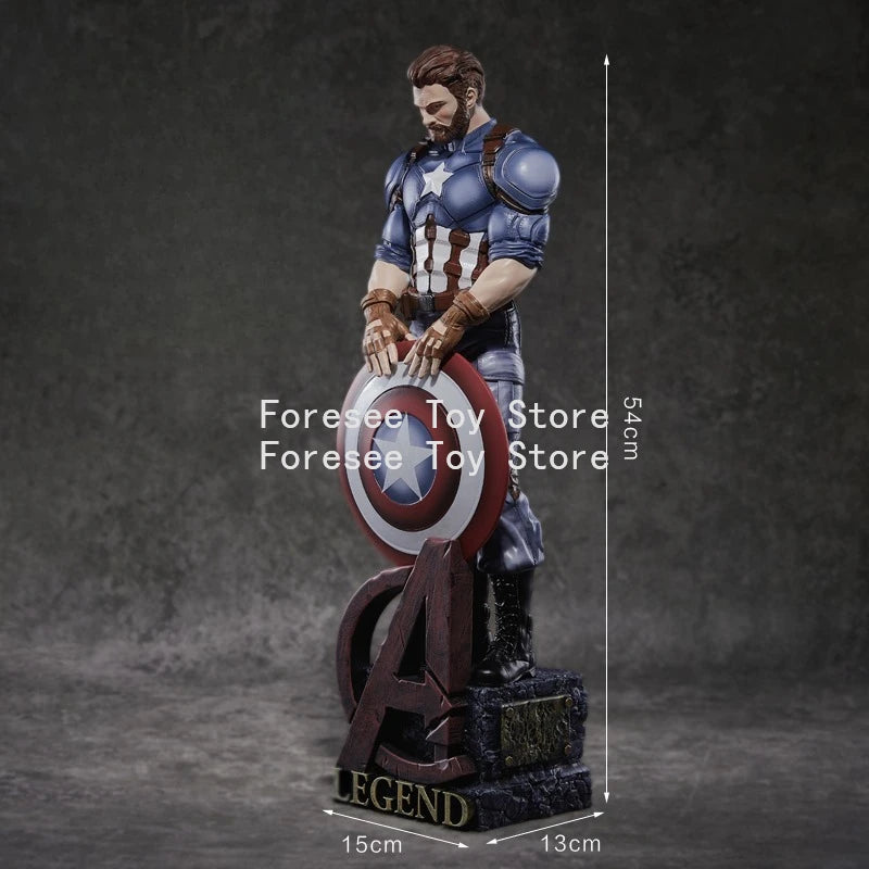 54cm Captain America Figure The Avengers Anime Surroundings Figures Collection Desktop Ornament Decorations Best Gifts for Boys