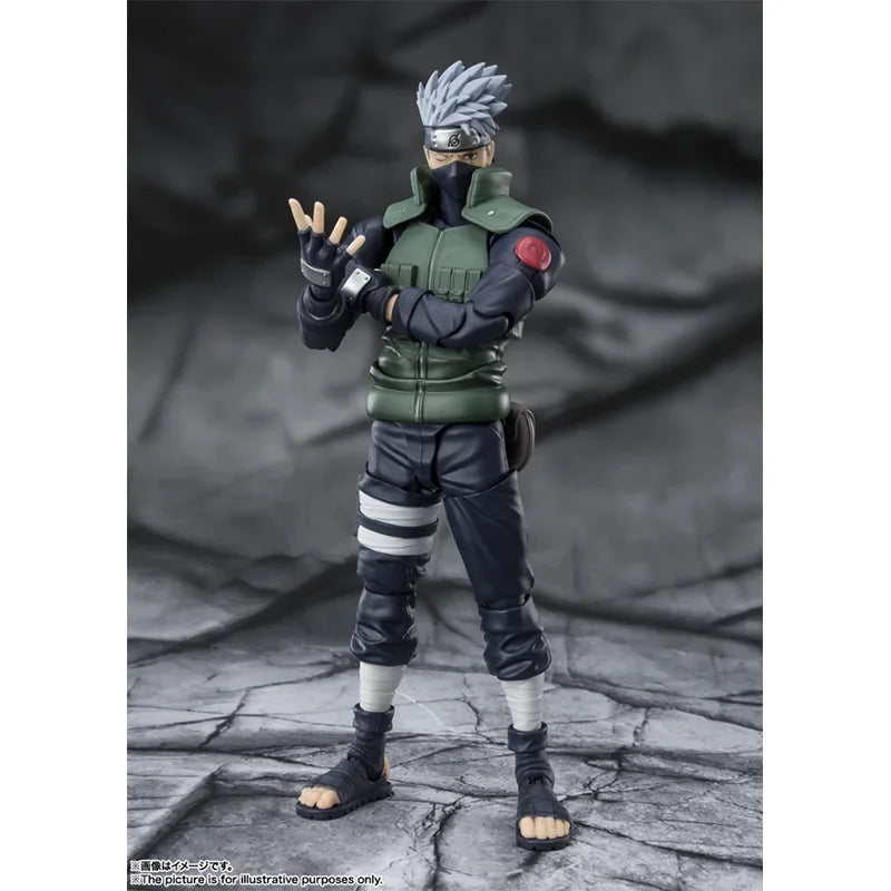 Bandai Naruto：Shippūden Anime Figure SHF Hatake Kakashi 2.0 The Hero of Sharingan Action Figure Toys for Kids Gift Model Dolls