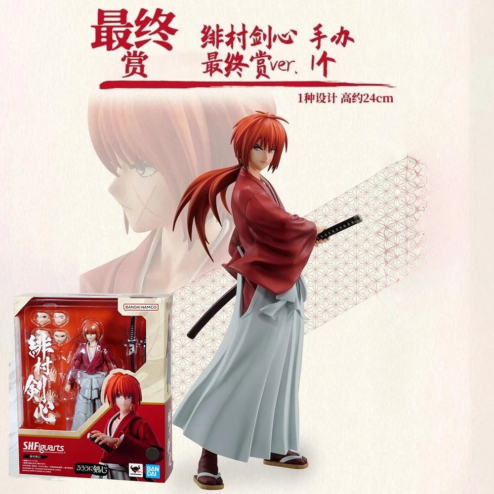 Bandai in Stock Original S.H.Figuarts SHF Rogue Kenshin - Meiji Swordsman Romance Tan Anime HIMURA KENSHIN Action Figures Toys