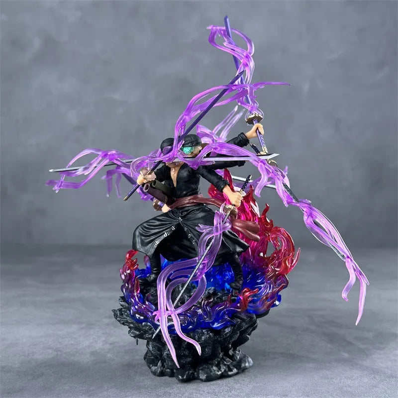 One Piece Аниме Фигурка 24см Ророноа Зоро Gk Три глави и шест ръце девет ножа Flow Ashura PVC екшън фигурка Модел играчки