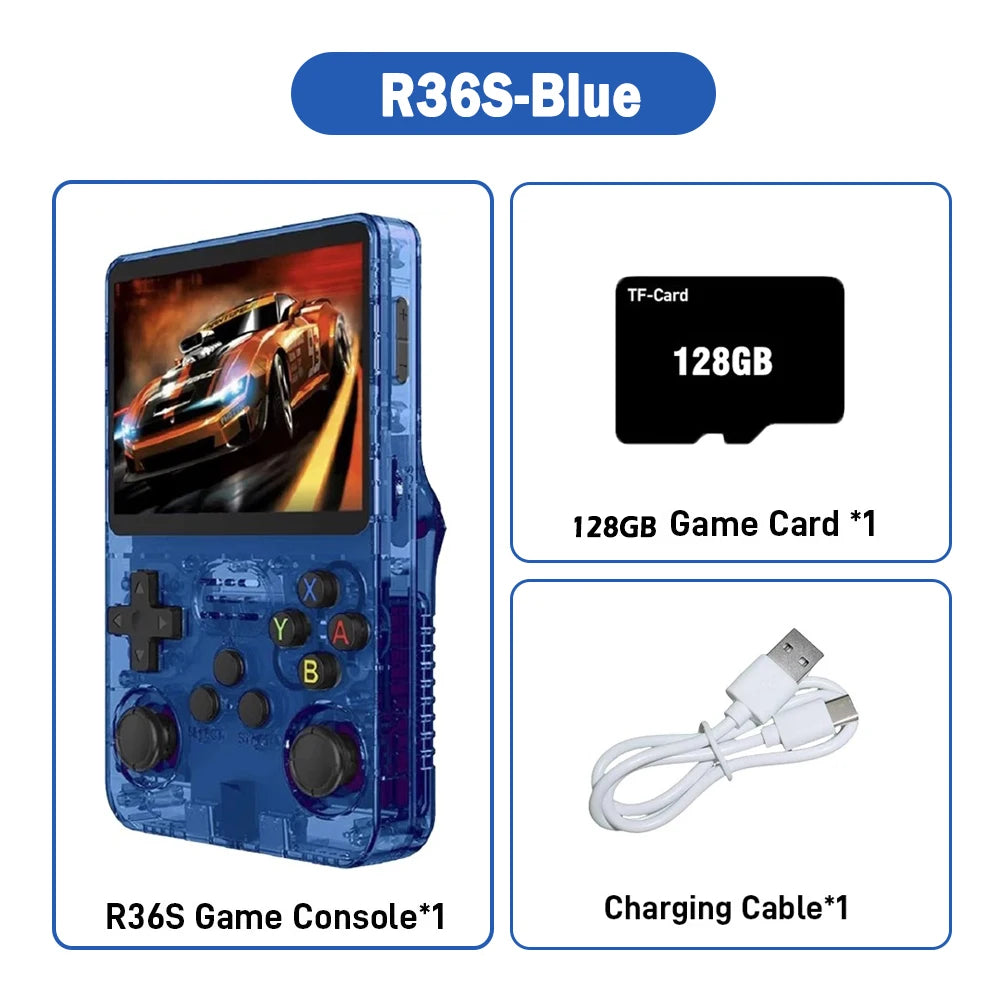R36S Retro Handheld Video Game Console Linux System 3.5 Inch IPS Screen R35s Pro Portable Pocket Video Player 64GB/128G Games