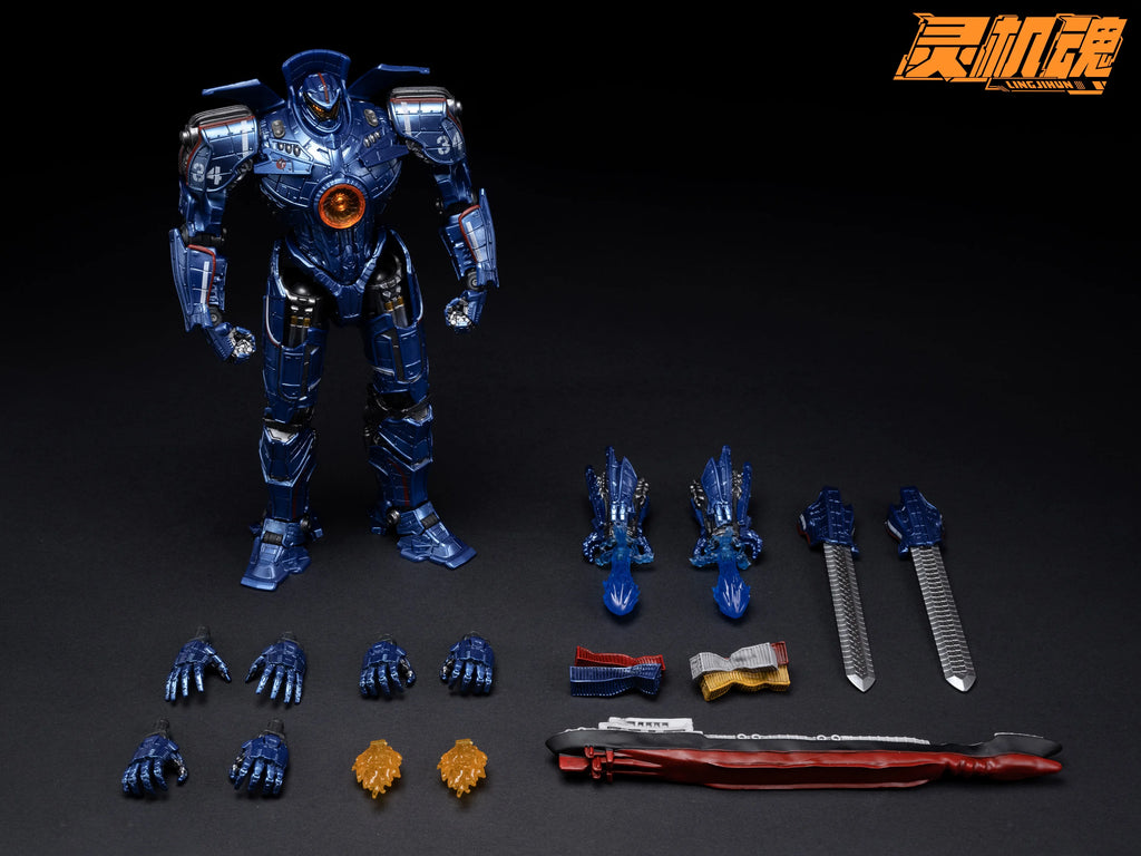In Stock Ling Jihun Original Pacifics Gipsy Danger Youth Edition 8 Inch 20cm Led  Model Kit Of The Mecha Action Figures