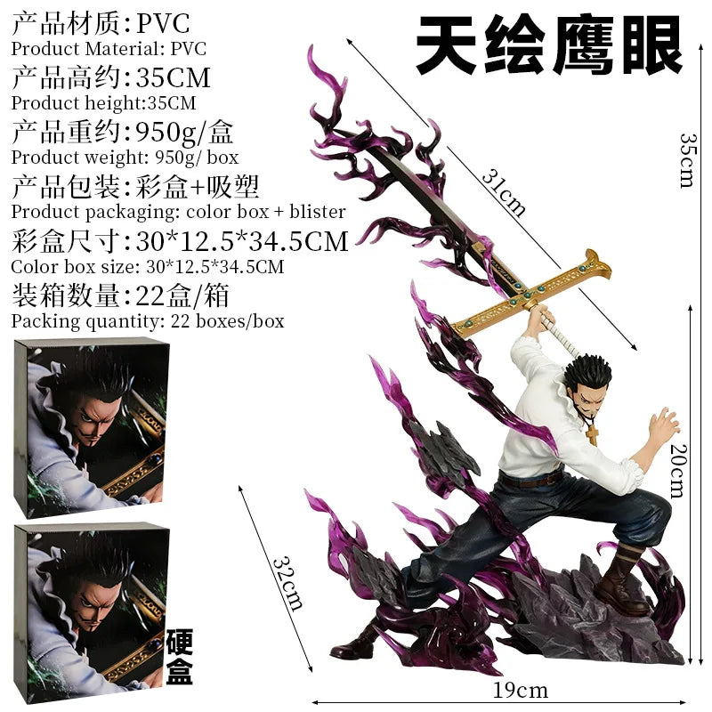Neue Hawkeye Figuren One Piece Mi Hawk Action-Cartoon-Figur 35 cm PVC-Statue Modell Ornament Dekoration Kinderspielzeug Geschenke