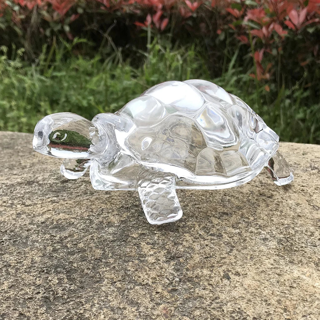 Kristall-Schildkrötenfigur, Miniatur-Schildkrötenstatue, chinesisches Glücks-Feng-Shui-Ornament für die Schreibtischdekoration im Home-Office