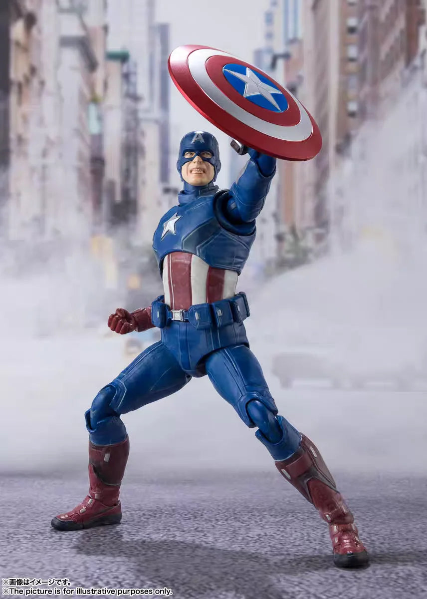 Bandai Shf Marvel Avengers Endgame Edition Captain America Iron Man Mk6 Thor Hulk Figure Model Collection Toy Gift in Stock