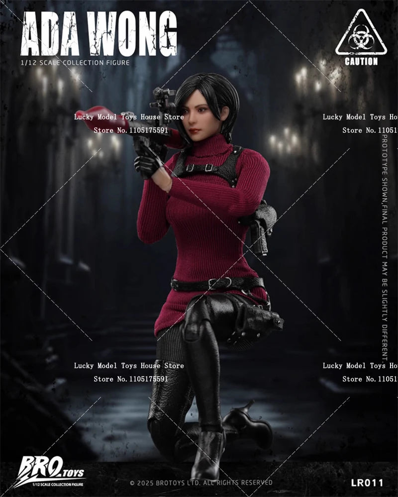 In Stock 1/12 Rolling Eyes Design Ada Wang Red Sweater 6inch BROTOYS LR011 Spy Female Killer Action Figure Model Collection