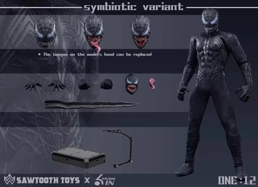 In Stock 1/12 Scale Sawtooth Toys X 6in Studio Stm-20251 Venom Articulated Figure Collection Decoration Model Toy Gifts