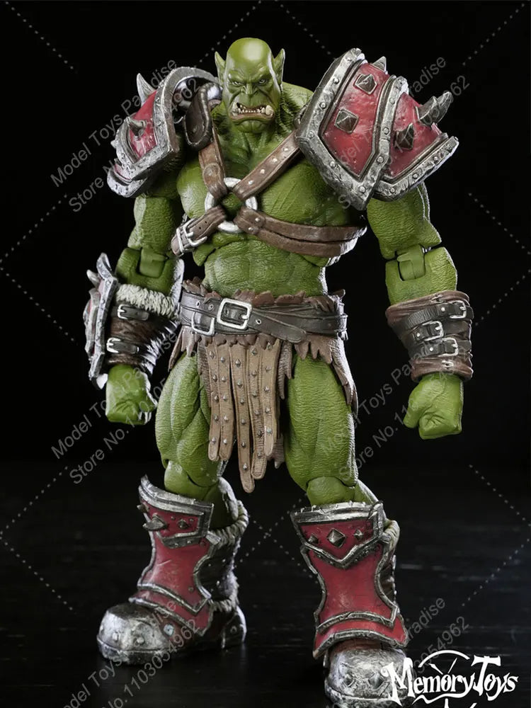 Memory toys 20.5cm Scale WOW Kagas Adventurer World Green Orc Mercenaries Captain Movable Soldier Action Figure Collectible Doll