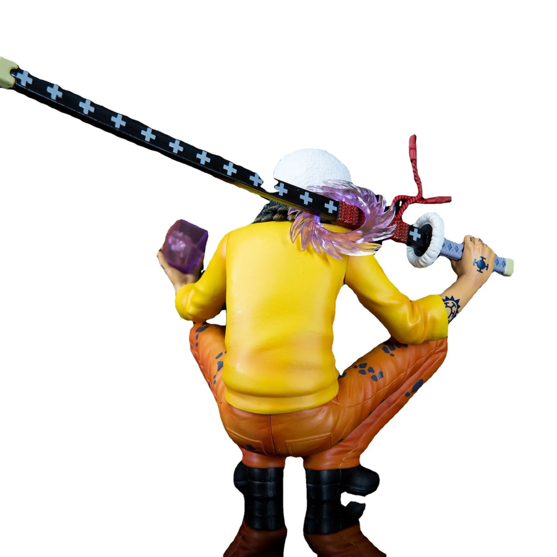 Cartoon Anime One Piece Trafalgar D Water Law Action Figure Squatting Take Knife PVC Manga Statue Figurine Collectible Model Toy